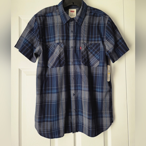NWT Levi's Men's Blue Plaid Shirt - Picture 3 of 12